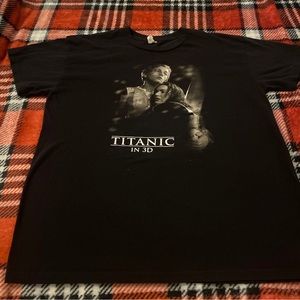 VTG Titanic 3D Movie Promo Tee Shirt Re Release Black Size Med DiCaprio 90s 00s